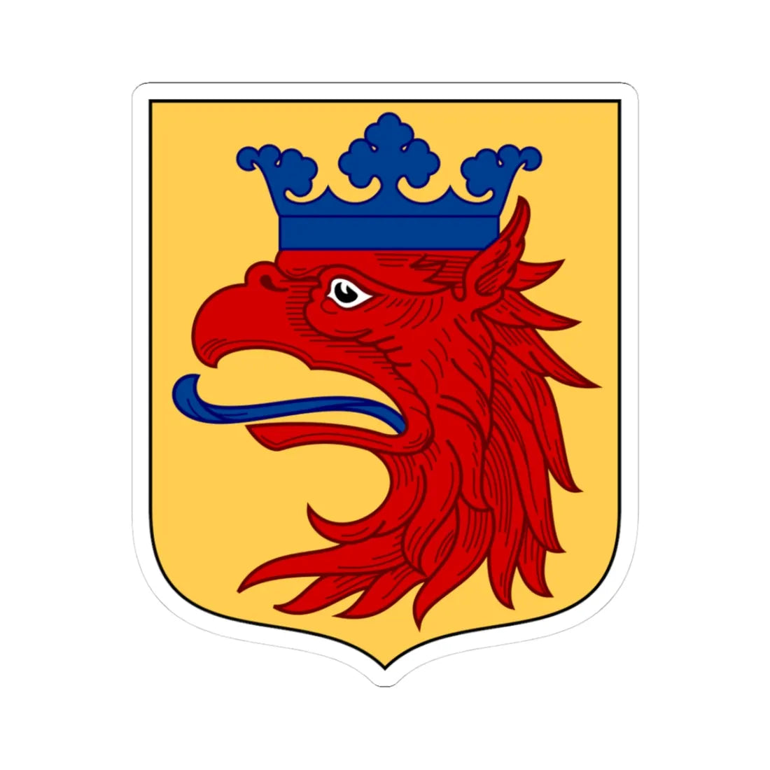 Skånes vapen (Sweden) (Coat of Arms) STICKER Vinyl Kiss-Cut Decal 3 Inch White - The Sticker Space