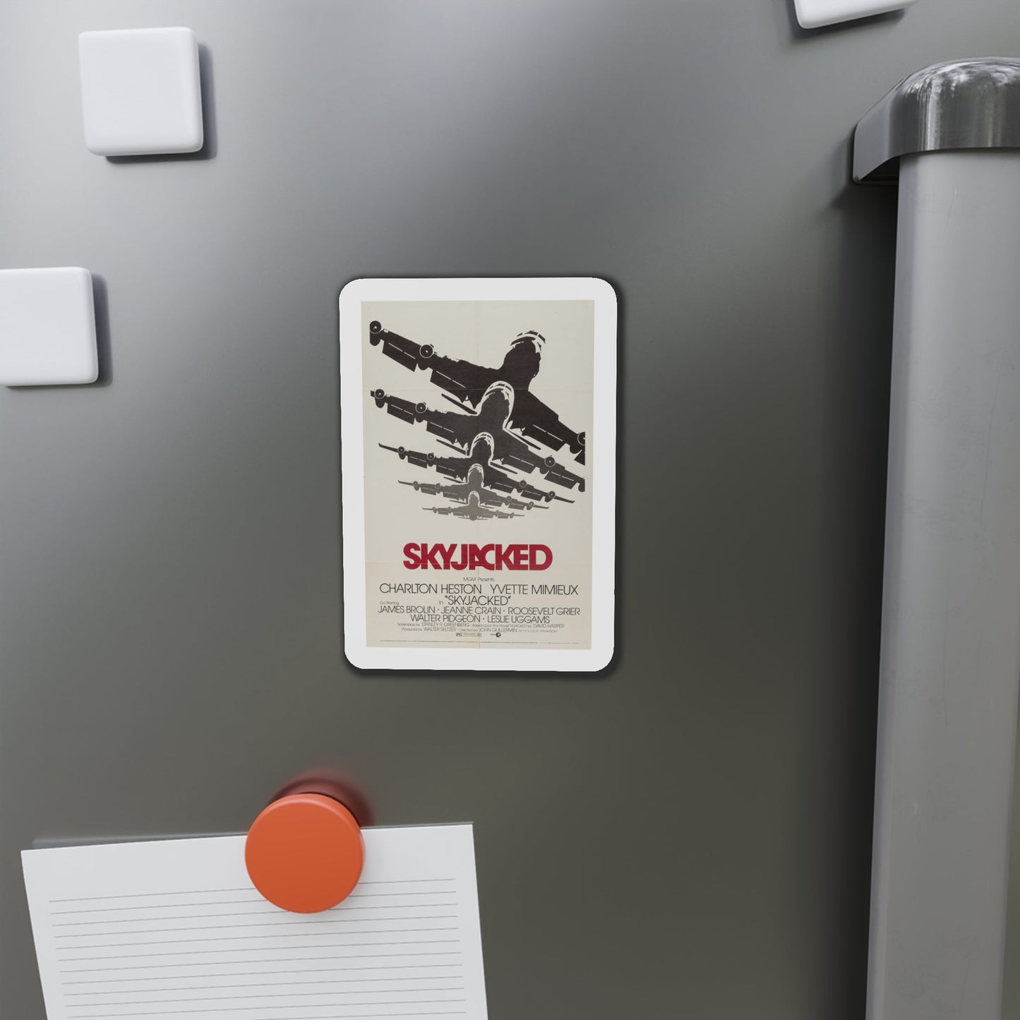 Skyjacked 1972 Movie Poster Die-Cut Magnet-The Sticker Space