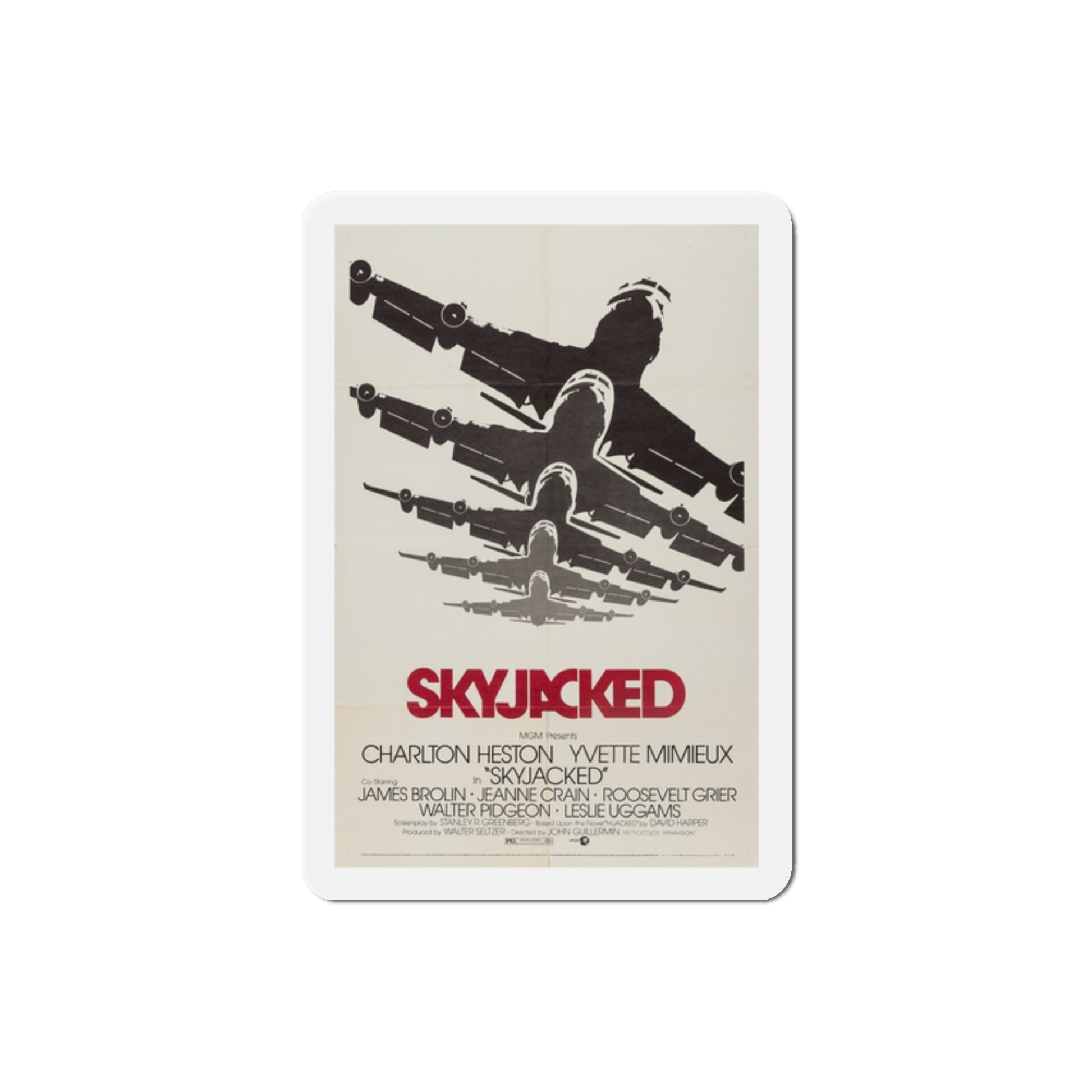 Skyjacked 1972 Movie Poster Die-Cut Magnet-The Sticker Space