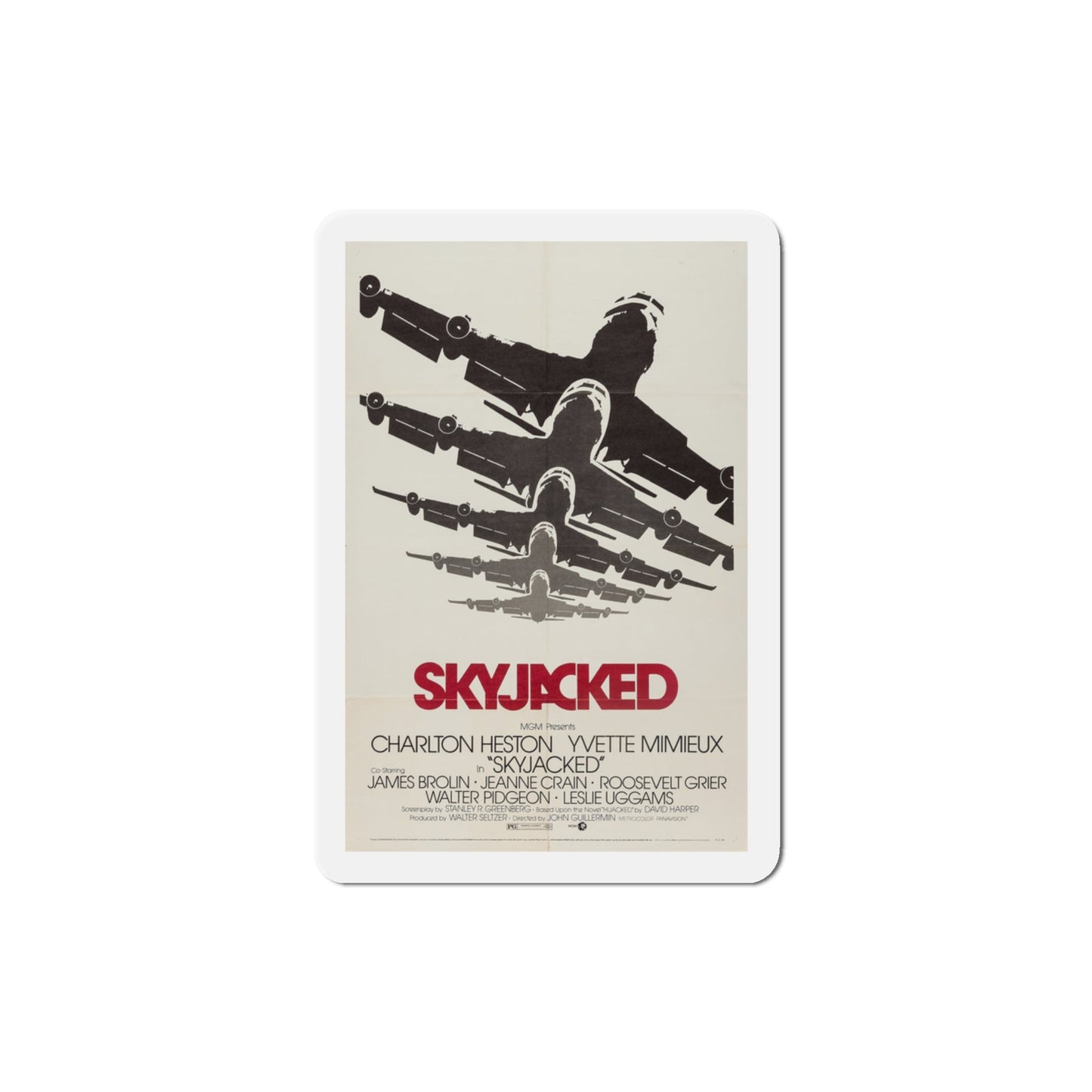 Skyjacked 1972 Movie Poster Die-Cut Magnet-The Sticker Space