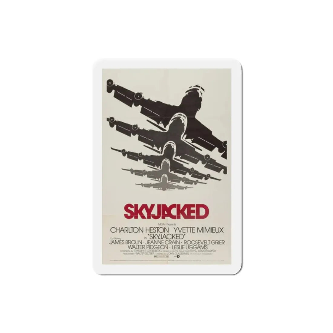 Skyjacked 1972 Movie Poster Refrigerator Magnet 2 Inch - The Sticker Space