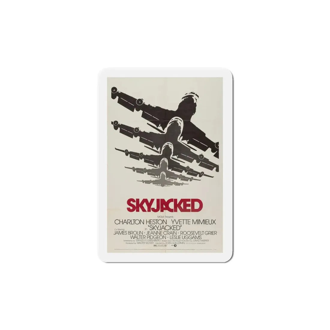 Skyjacked 1972 Movie Poster Refrigerator Magnet 6 Inch - The Sticker Space