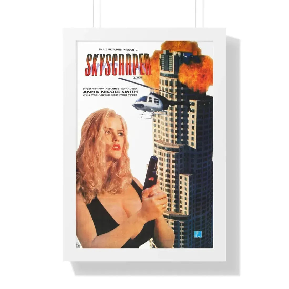 SKYSCRAPER 1996 - Framed Movie Poster 16″ x 24″ White - The Sticker Space