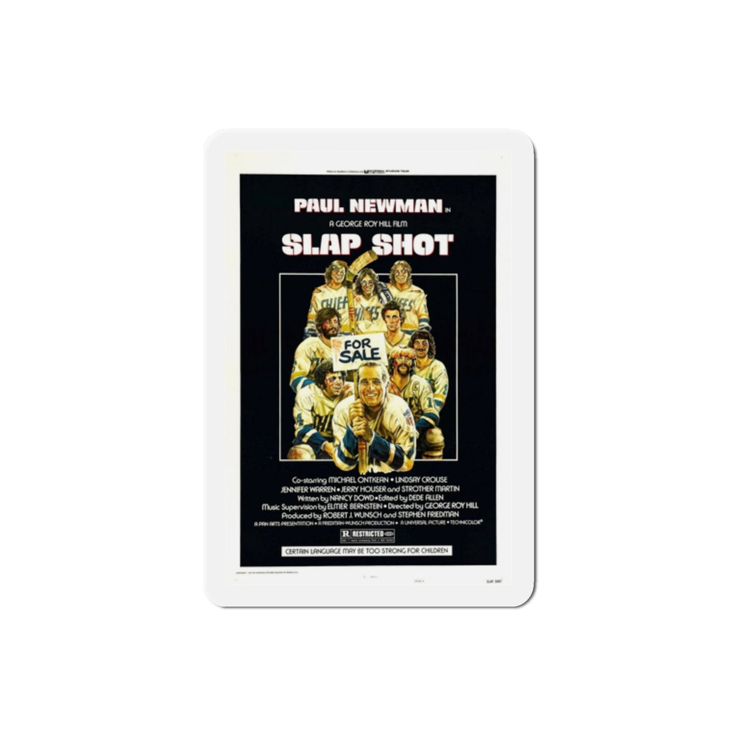 Slap Shot 1977 Movie Poster Die-Cut Magnet-2 Inch-The Sticker Space