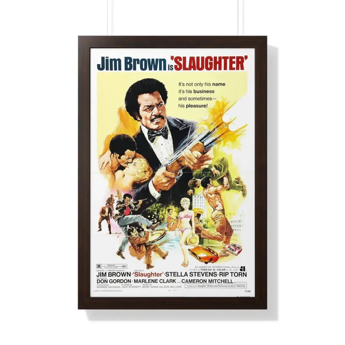 SLAUGHTER 1972 - Framed Movie Poster 20" x 30" Walnut - The Sticker Space