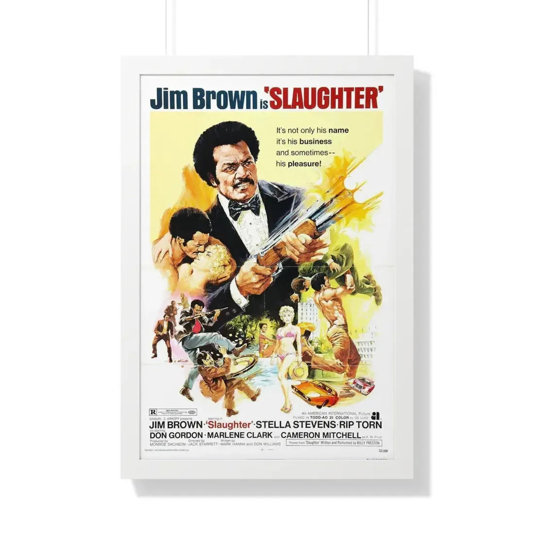 SLAUGHTER 1972 - Framed Movie Poster 20" x 30" White - The Sticker Space