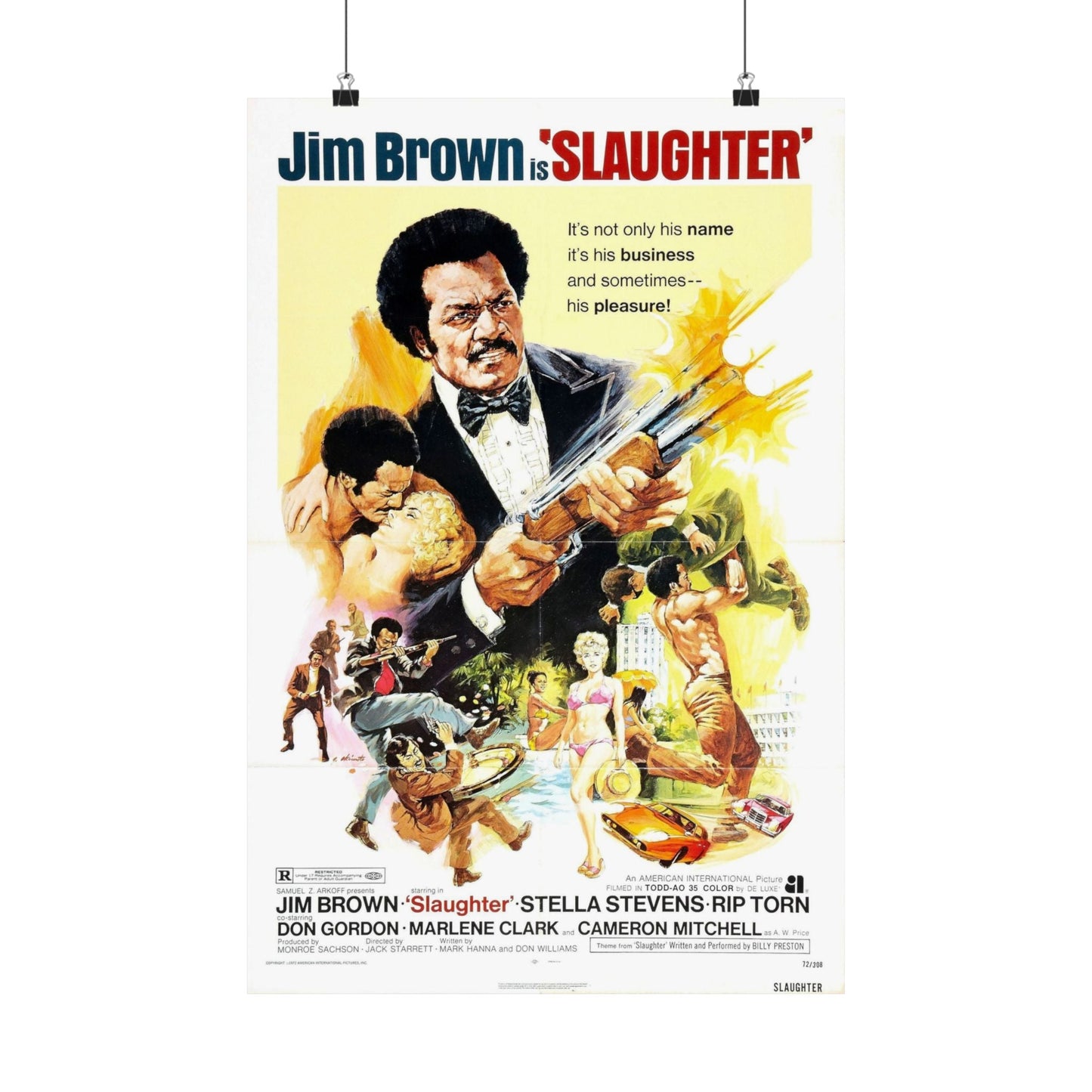 SLAUGHTER 1972 - Paper Movie Poster-16″ x 24″-The Sticker Space