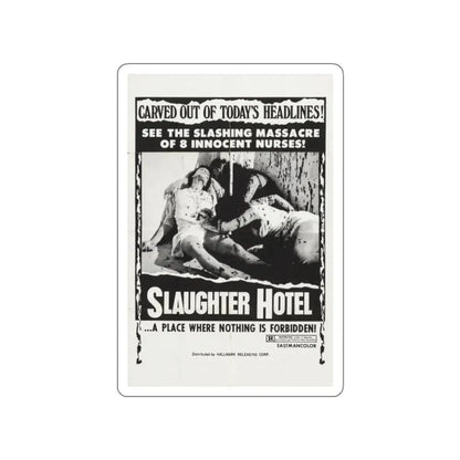 SLAUGHTER HOTEL (ASYLUM EROTICA THE COLD BLOODED BEAST) 1971 Movie Poster STICKER Vinyl Die-Cut Decal 2 Inch - The Sticker Space