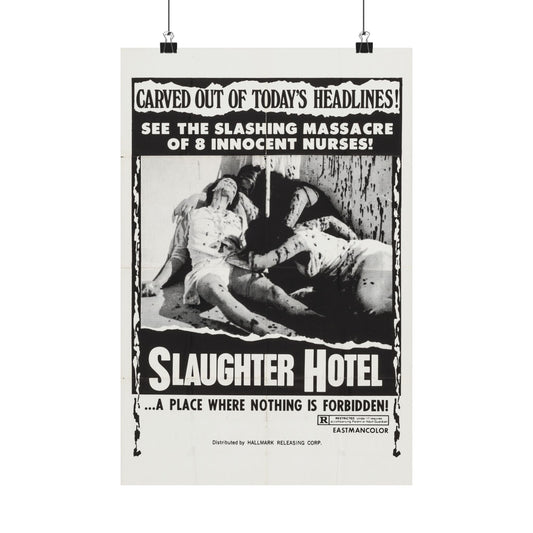 SLAUGHTER HOTEL (ASYLUM EROTICA THE COLD BLOODED BEAST) 1971 - Paper Movie Poster-12″ x 18″-The Sticker Space