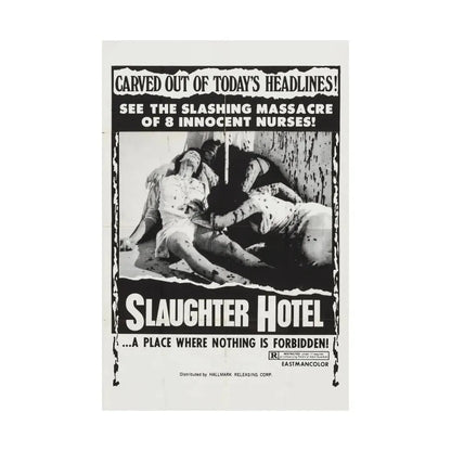 SLAUGHTER HOTEL (ASYLUM EROTICA THE COLD BLOODED BEAST) 1971 - Paper Movie Poster - The Sticker Space