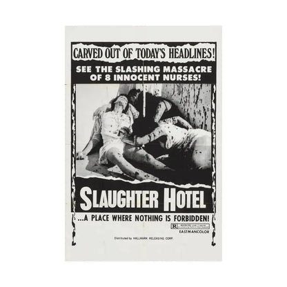 SLAUGHTER HOTEL (ASYLUM EROTICA THE COLD BLOODED BEAST) 1971 - Paper Movie Poster - The Sticker Space