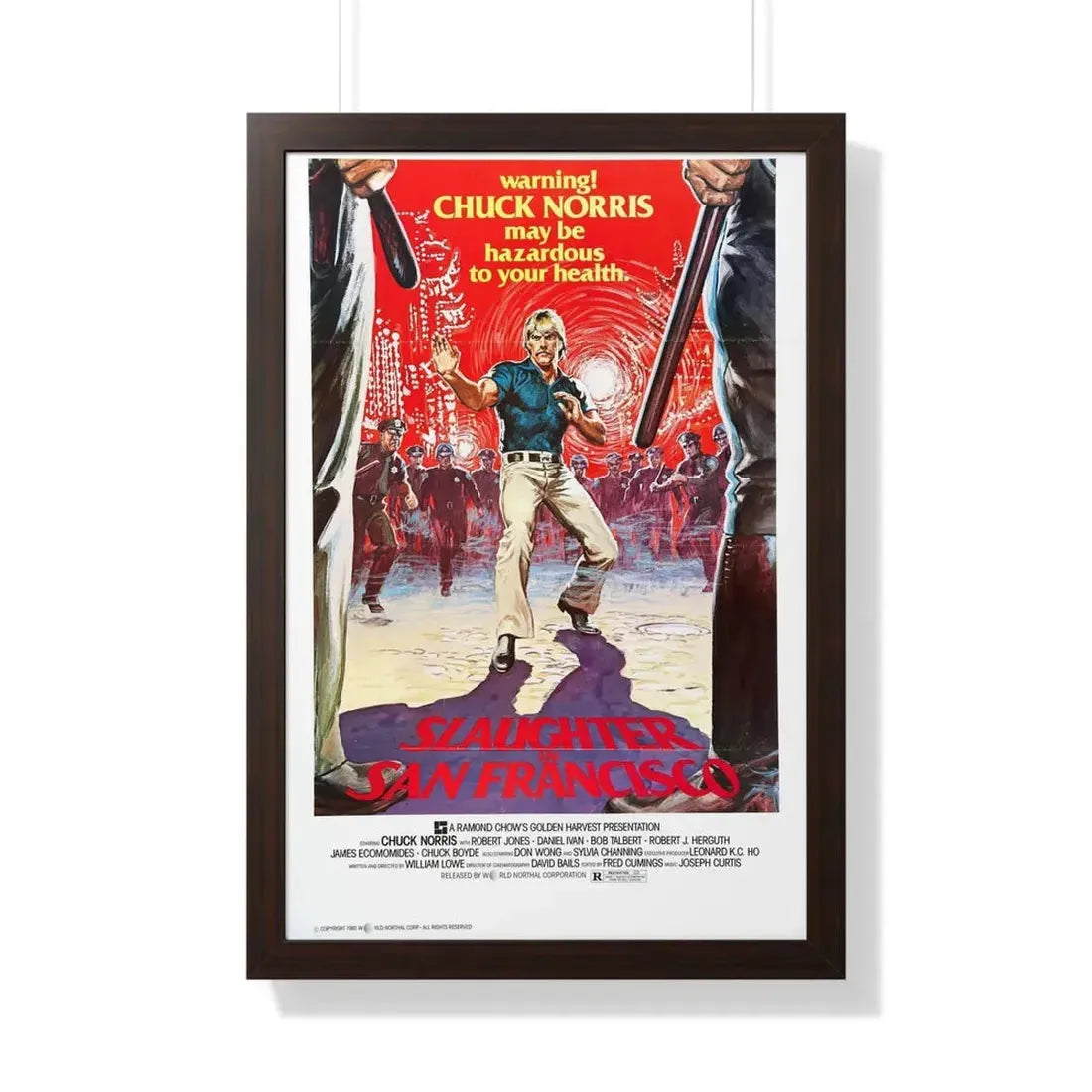 SLAUGHTER IN SAN FRANCISCO 1974 - Framed Movie Poster 20" x 30" Walnut - The Sticker Space