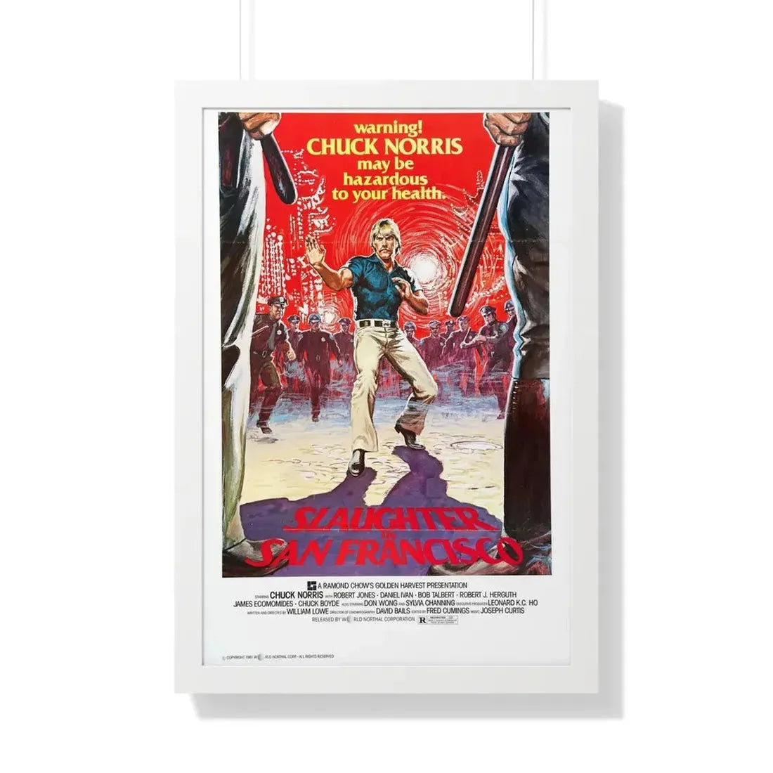 SLAUGHTER IN SAN FRANCISCO 1974 - Framed Movie Poster 20" x 30" White - The Sticker Space