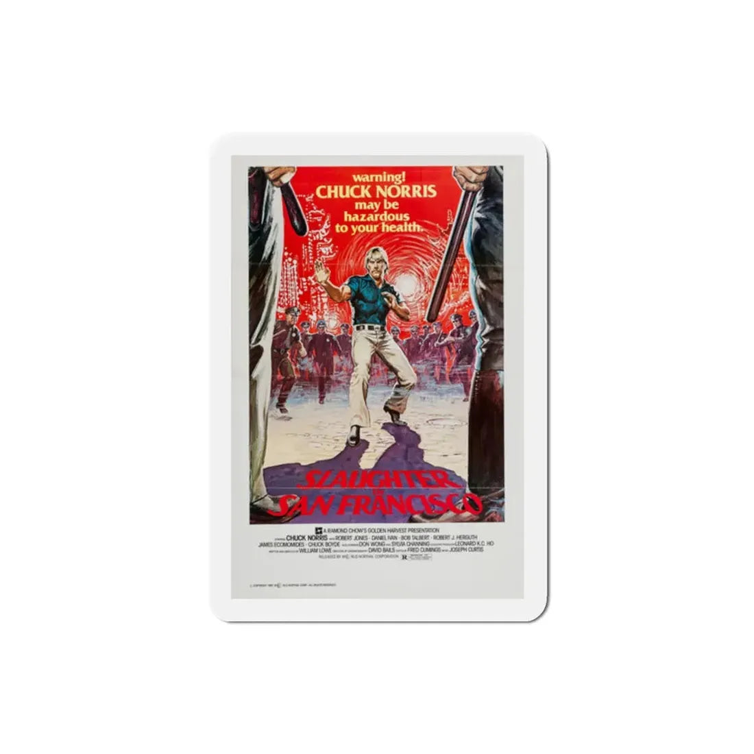 Slaughter in San Francisco 1981 Movie Poster Refrigerator Magnet 2 Inch - The Sticker Space