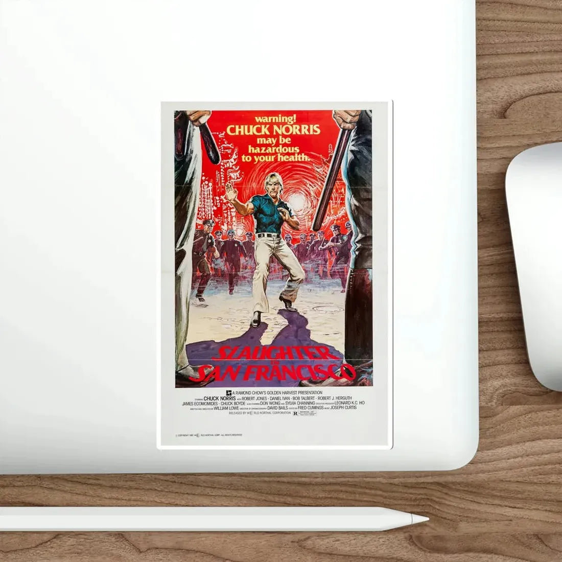 Slaughter in San Francisco 1981 Movie Poster STICKER Vinyl Die-Cut Decal - The Sticker Space