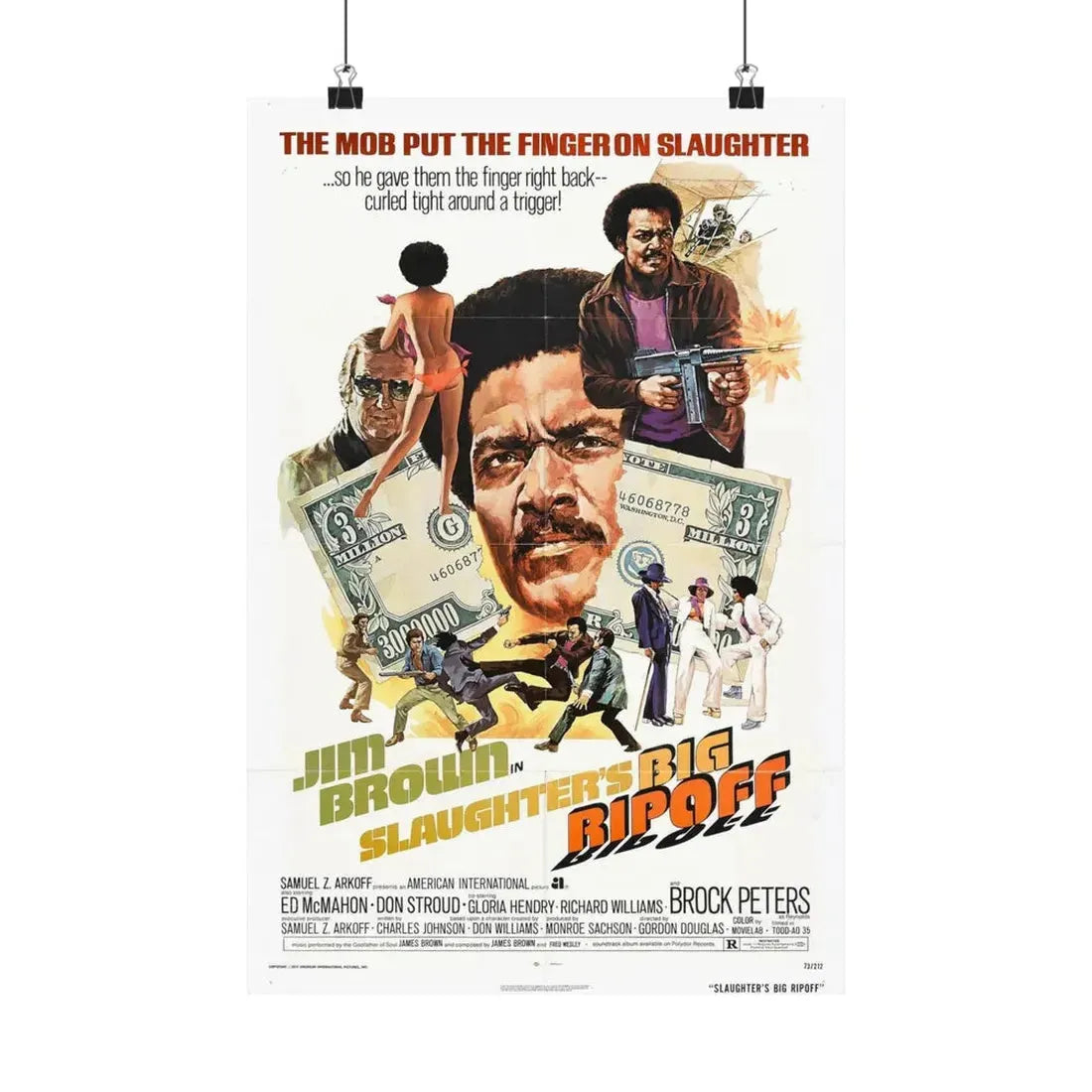 SLAUGHTER'S BIG RIP OFF 1973 - Paper Movie Poster 12″ x 18″ Matte - The Sticker Space