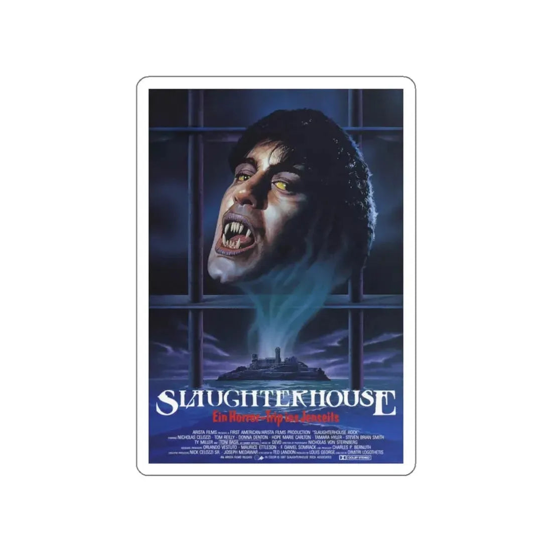 SLAUGHTERHOUSE ROCK 1988 Movie Poster STICKER Vinyl Die-Cut Decal 4 Inch - The Sticker Space