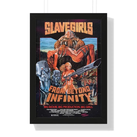 SLAVE GIRLS FROM BEYOND INFINITY 1987 - Framed Movie Poster 16″ x 24″ Black - The Sticker Space
