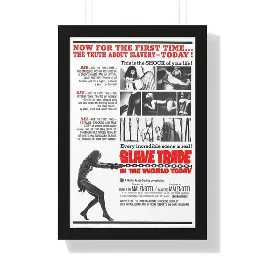 SLAVE TRADE IN THE WORLD TODAY 1964 - Framed Movie Poster 16″ x 24″ Black - The Sticker Space