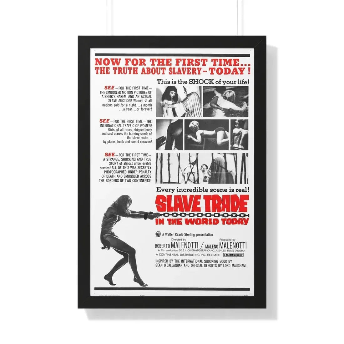 SLAVE TRADE IN THE WORLD TODAY 1964 - Framed Movie Poster - The Sticker Space