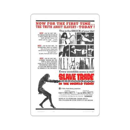 SLAVE TRADE IN THE WORLD TODAY 1964 Movie Poster - STICKER Vinyl Kiss-Cut Decal 3 Inch White - The Sticker Space
