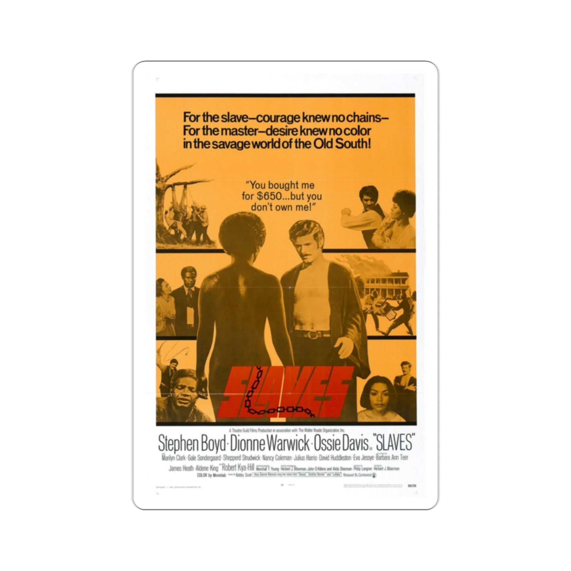 Slaves 1969 Movie Poster STICKER Vinyl Die-Cut Decal-2 Inch-The Sticker Space