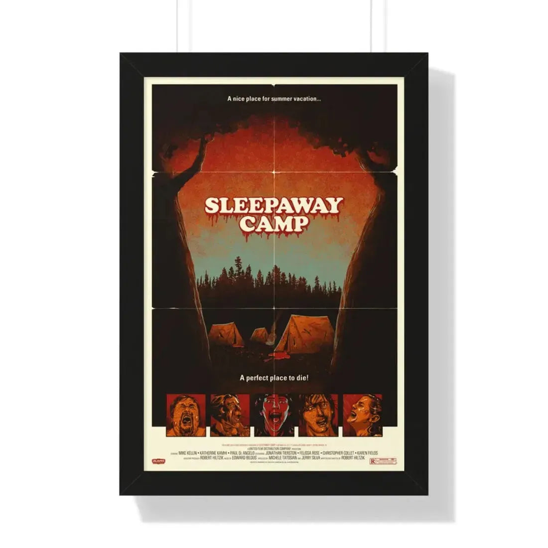 SLEEPAWAY CAMP (MONDO) 1983 - Framed Movie Poster 16″ x 24″ Black - The Sticker Space