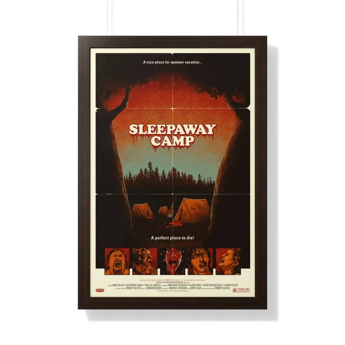 SLEEPAWAY CAMP (MONDO) 1983 - Framed Movie Poster 20" x 30" Walnut - The Sticker Space