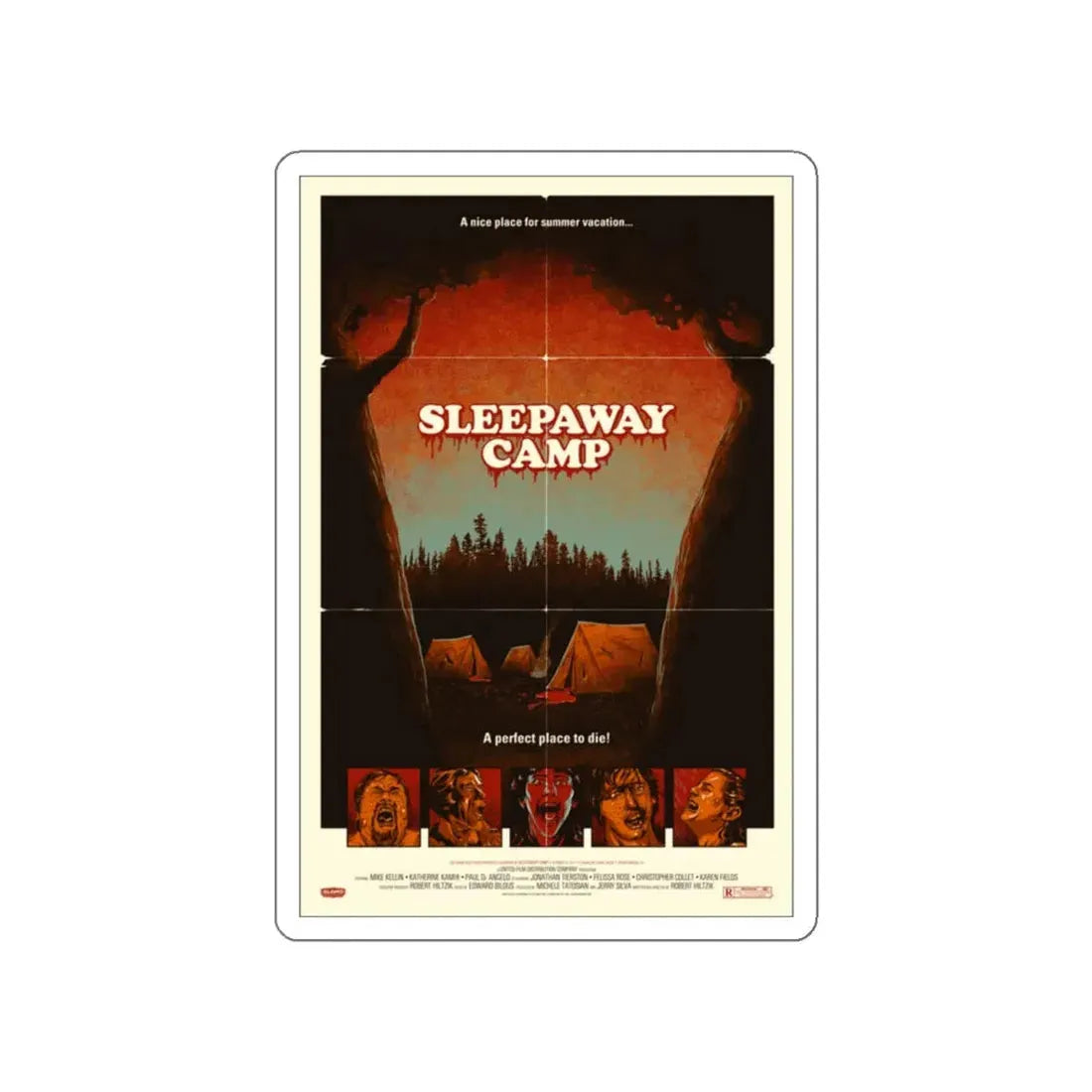 SLEEPAWAY CAMP (MONDO) 1983 Movie Poster STICKER Vinyl Die-Cut Decal 6 Inch - The Sticker Space