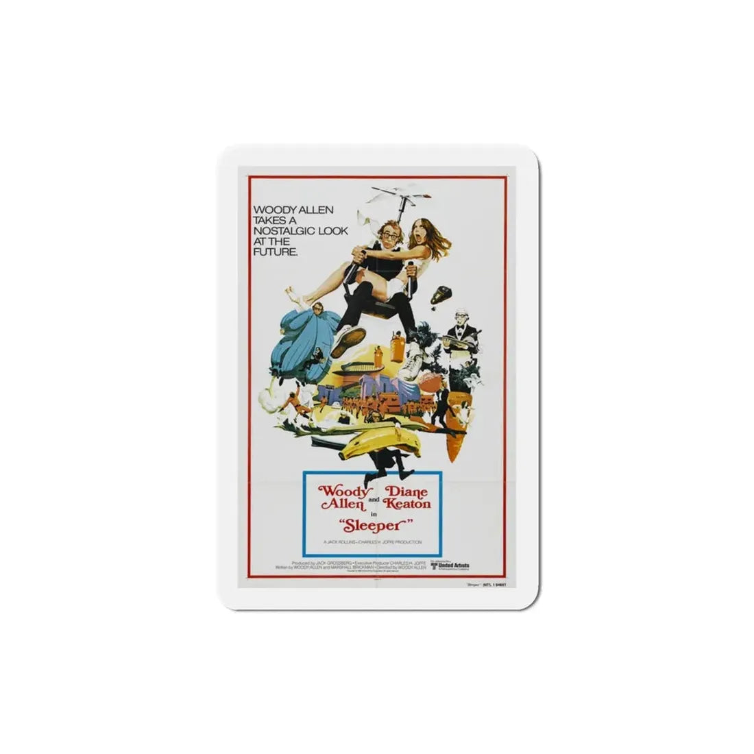 Sleeper 1973 Movie Poster Refrigerator Magnet 3 Inch - The Sticker Space