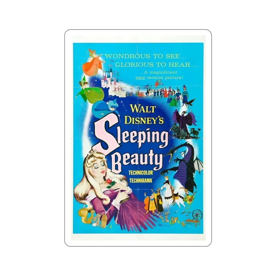 Sleeping Beauty 1959 Movie Poster STICKER Vinyl Die-Cut Decal 6 Inch - The Sticker Space