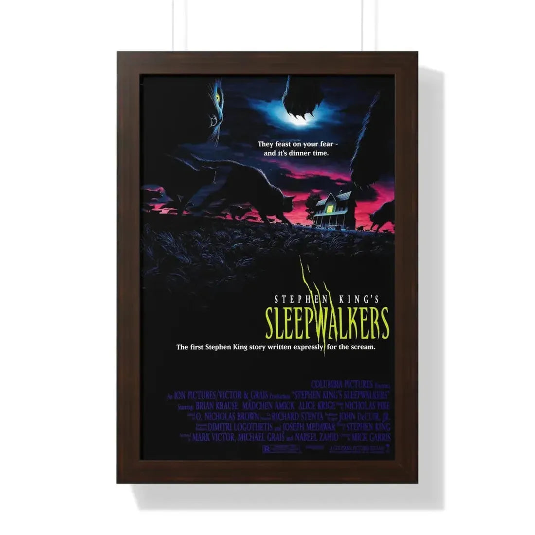 SLEEPWALKERS 1992 - Framed Movie Poster 16″ x 24″ Walnut - The Sticker Space