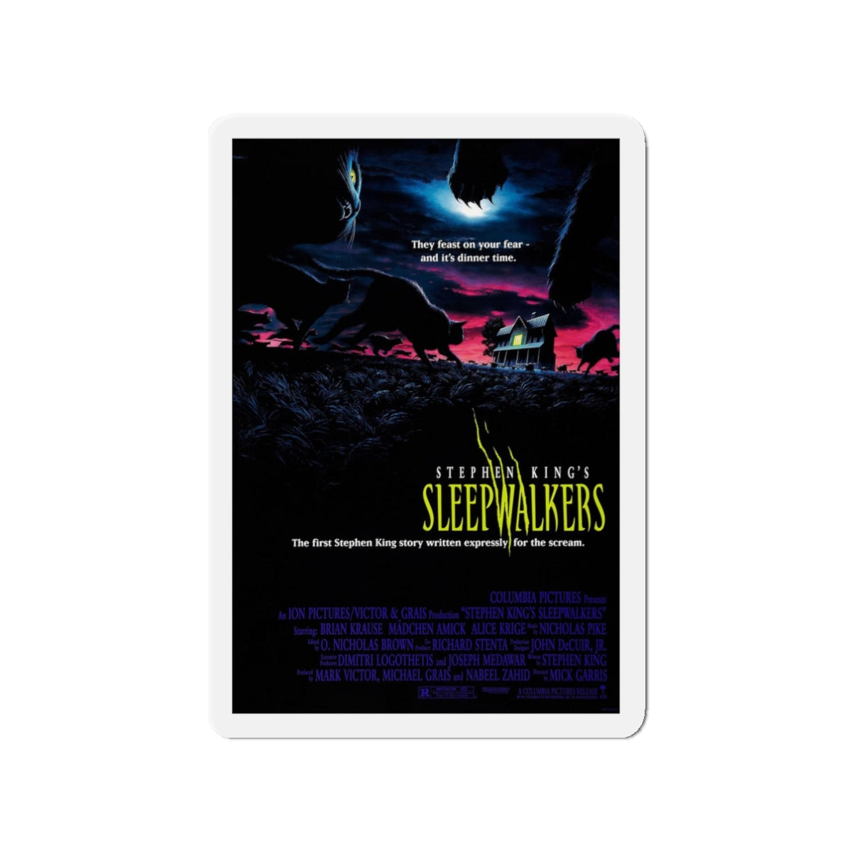 SLEEPWALKERS 1992 Movie Poster - Refrigerator Magnet-3" x 3"-The Sticker Space