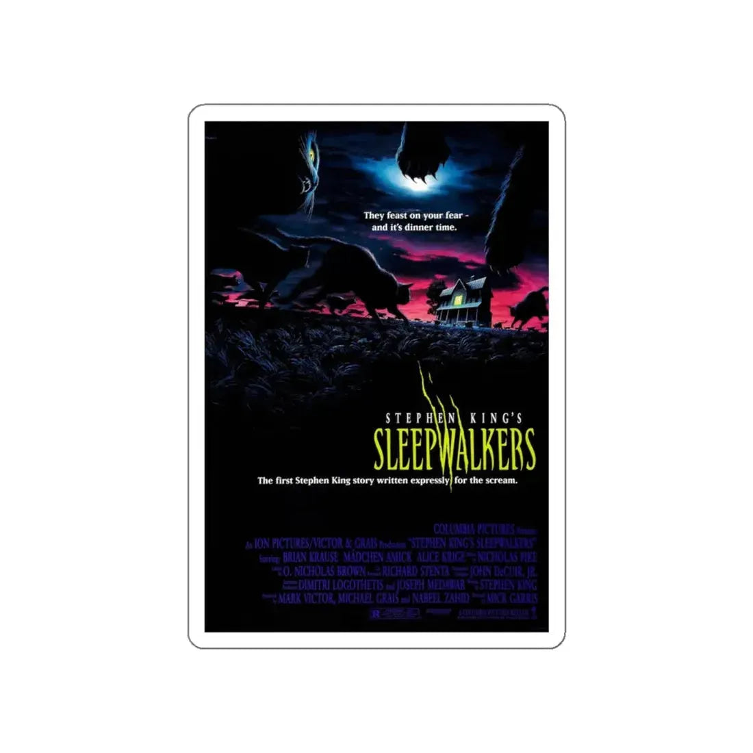 SLEEPWALKERS 1992 Movie Poster STICKER Vinyl Die-Cut Decal 5 Inch - The Sticker Space