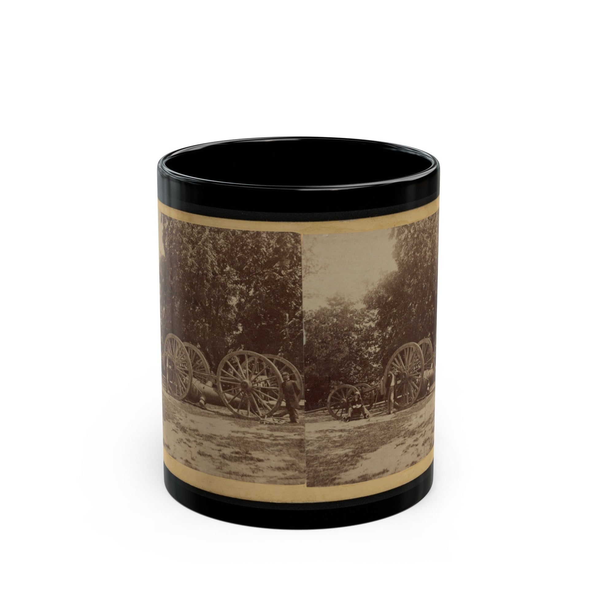 Sling For Heavy Artillery. Drewry's Bluff, Virginia (U.S. Civil War) Black Coffee Mug-11oz-The Sticker Space