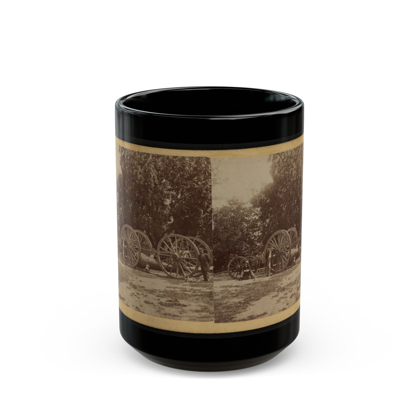 Sling For Heavy Artillery. Drewry's Bluff, Virginia (U.S. Civil War) Black Coffee Mug-15oz-The Sticker Space