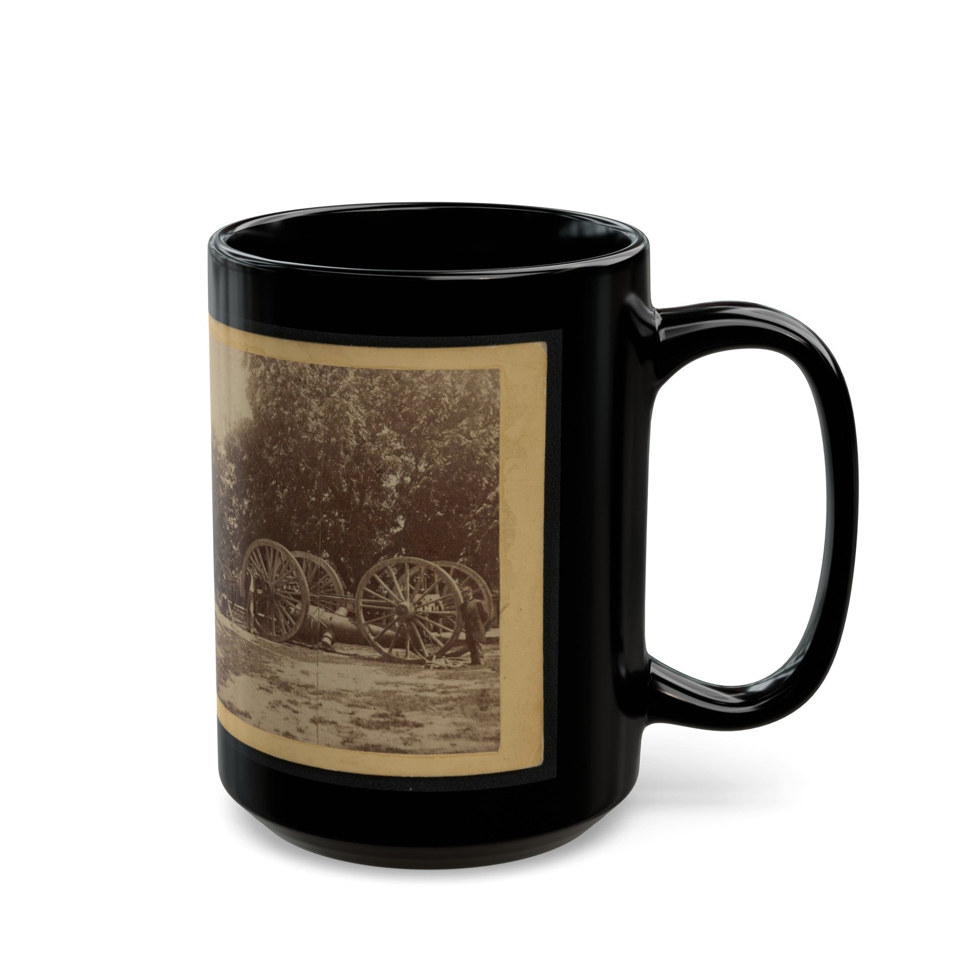 Sling For Heavy Artillery. Drewry's Bluff, Virginia (U.S. Civil War) Black Coffee Mug-The Sticker Space