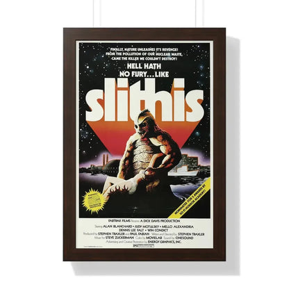 SLITHIS 1978 - Framed Movie Poster 16″ x 24″ Walnut - The Sticker Space