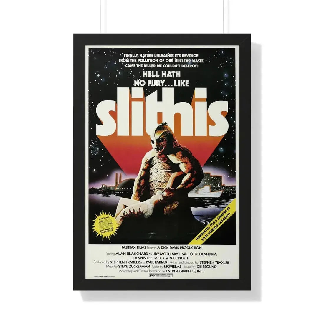 SLITHIS 1978 - Framed Movie Poster 20" x 30" Black - The Sticker Space