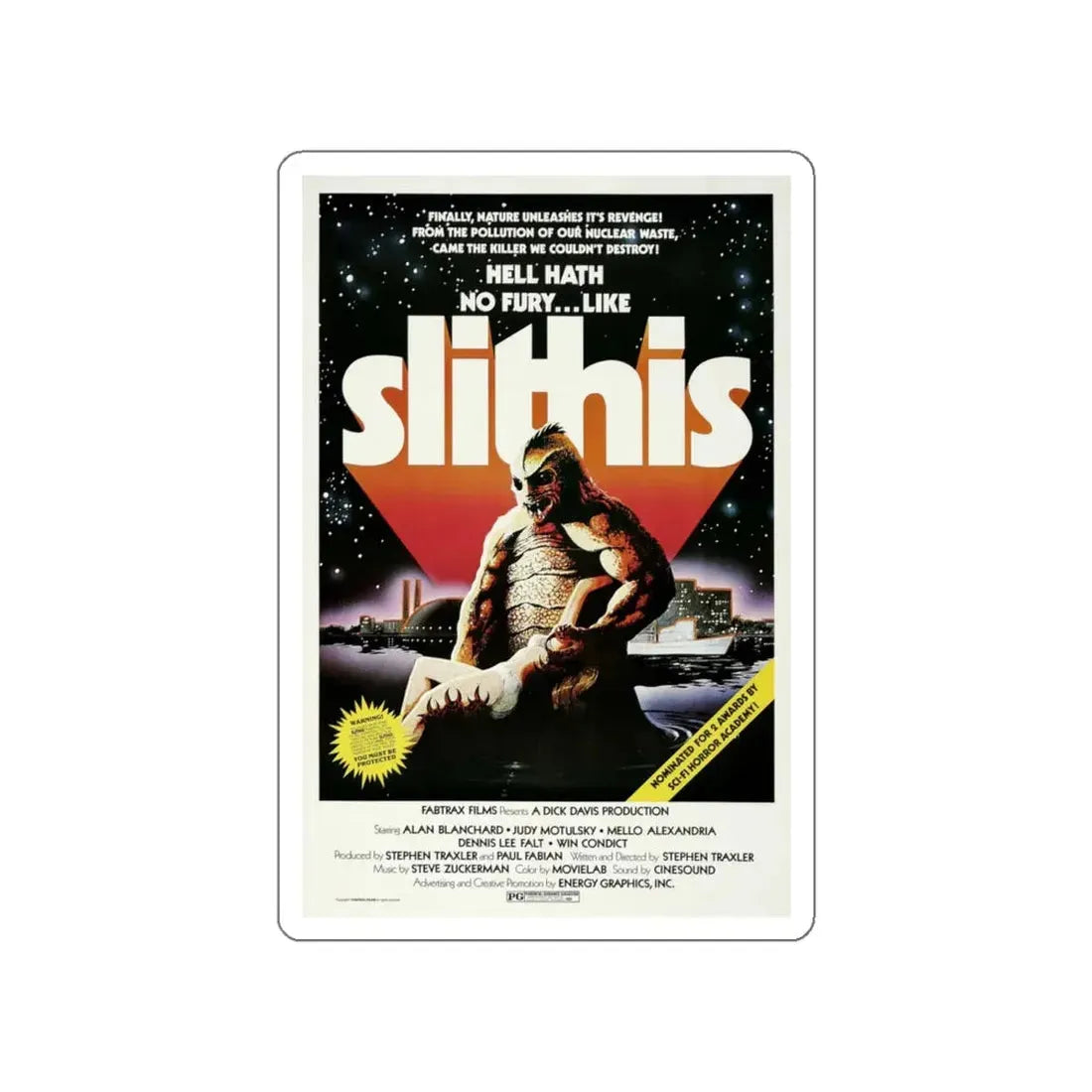 SLITHIS 1978 Movie Poster STICKER Vinyl Die-Cut Decal 4 Inch - The Sticker Space