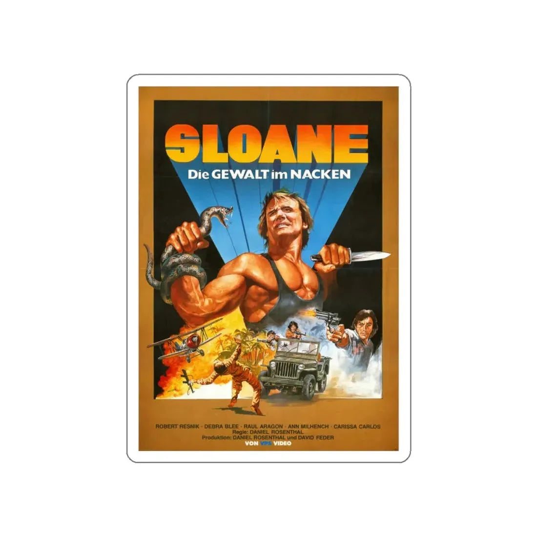 SLOANE (GERMAN) 1985 Movie Poster STICKER Vinyl Die-Cut Decal 5 Inch - The Sticker Space