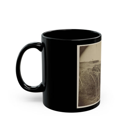 Sloped Hill Near The River (U.S. Civil War) Black Coffee Mug-The Sticker Space