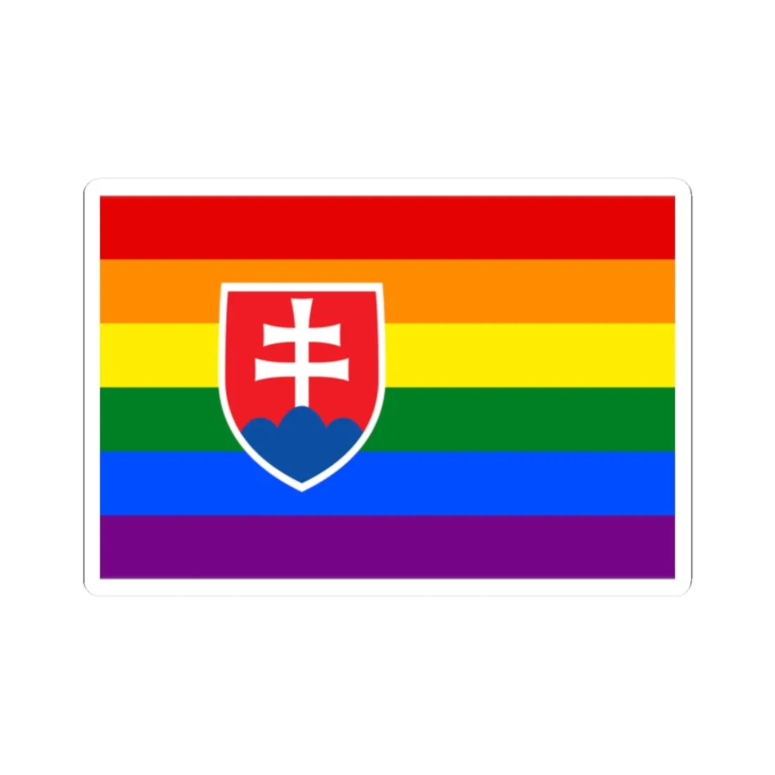 Slovakia Gay Flag (Slovakia) STICKER Vinyl Kiss-Cut Decal 2 Inch White - The Sticker Space