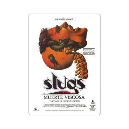 SLUGS THE MOVIE (SPANISH) 1988 Movie Poster - STICKER Vinyl Kiss-Cut Decal 6 Inch White - The Sticker Space