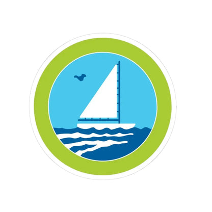 Small Boat Sailing (Boy Scout Merit Badge) STICKER Vinyl Kiss-Cut Decal 3 Inch White - The Sticker Space