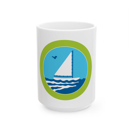 Small Boat Sailing (Boy Scout Merit Badge) White Coffee Mug-15oz-The Sticker Space