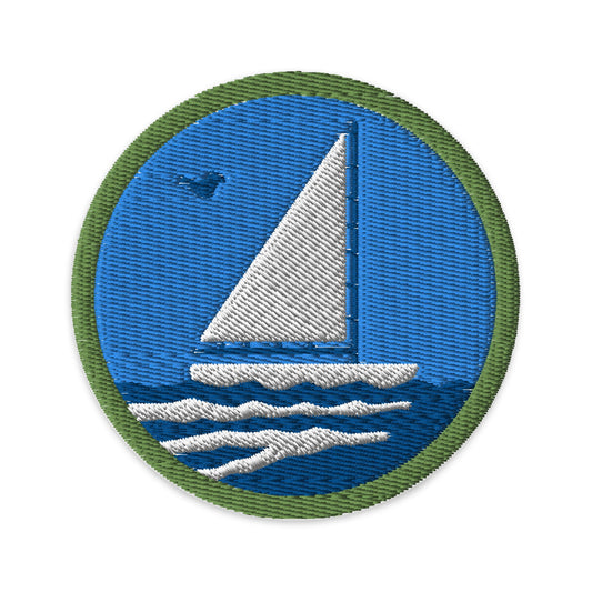 Small Boat Sailing (Boy Scouts Merit Badge) Embroidered Patch-The Sticker Space