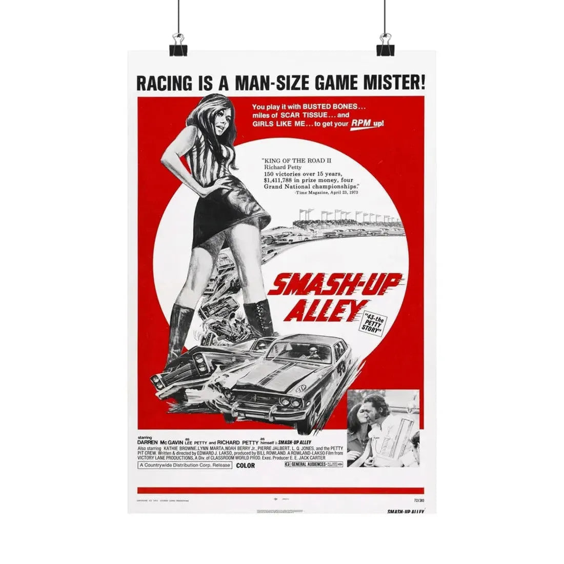 SMASH-UP ALLEY 1973 - Paper Movie Poster 12″ x 18″ Matte - The Sticker Space