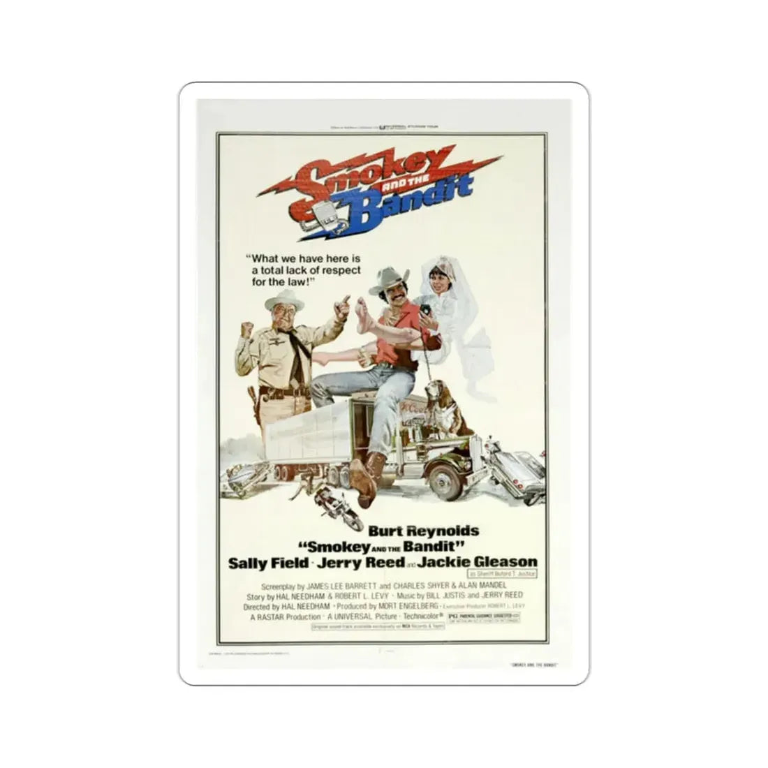 Smokey and the Bandit 1977 Movie Poster STICKER Vinyl Die-Cut Decal 2 Inch - The Sticker Space