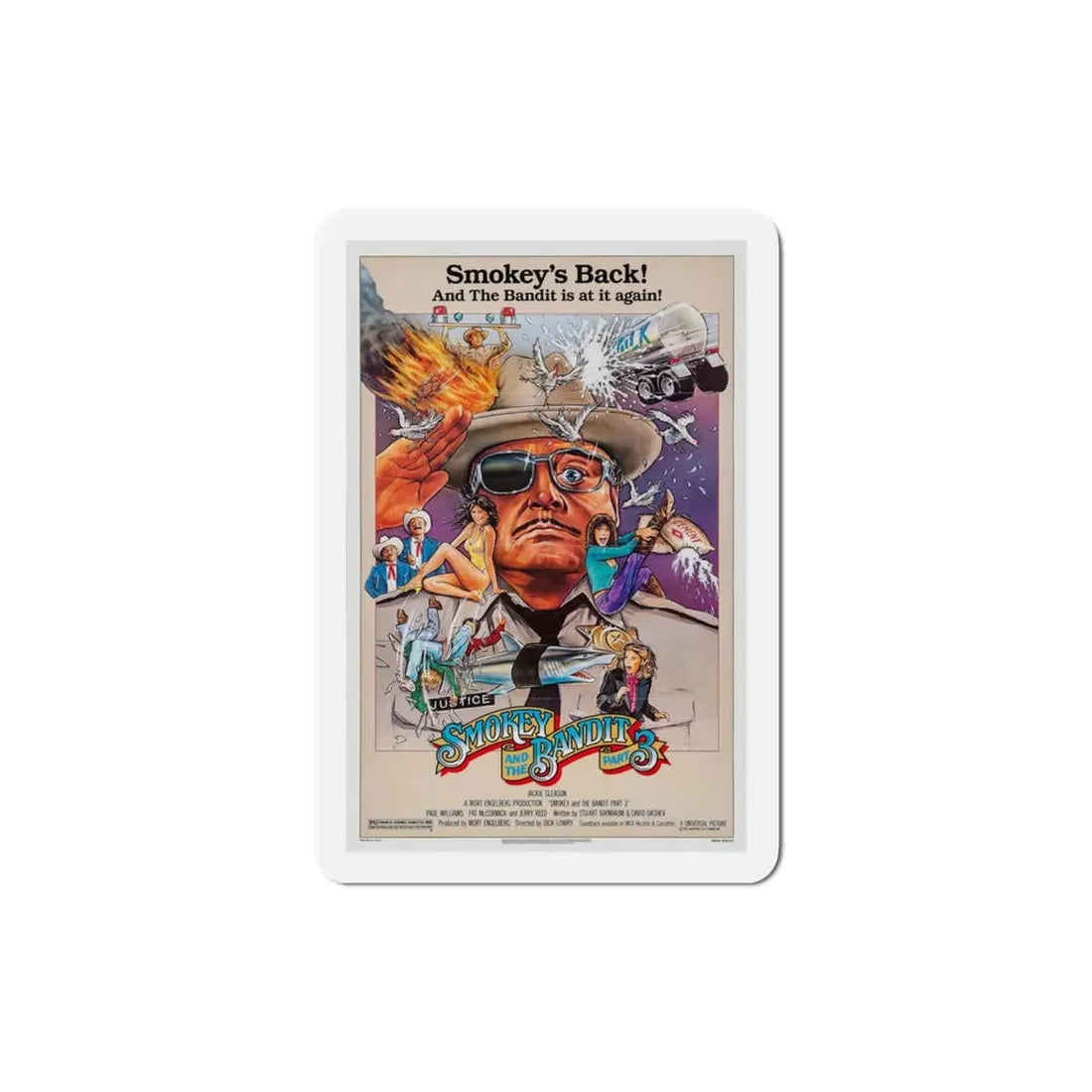 Smokey and the Bandit Part 3 1983 Movie Poster Refrigerator Magnet 3 Inch - The Sticker Space